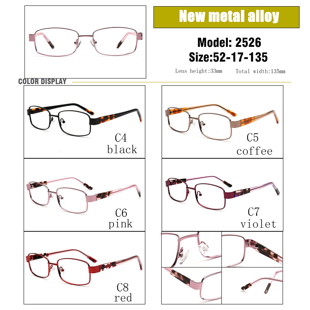 Lily | Classic Women Metal Glasses Frames |  Retro Rectangle Female Tortoiseshell Spectacles