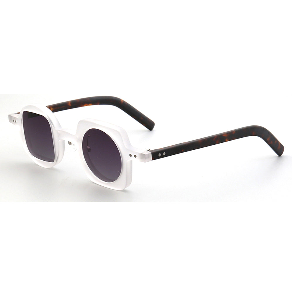 Scene | Mismatch Polarized Sunglasses w/ Tortoise Shell Pattern | Unique Retro Square & Circle Frames