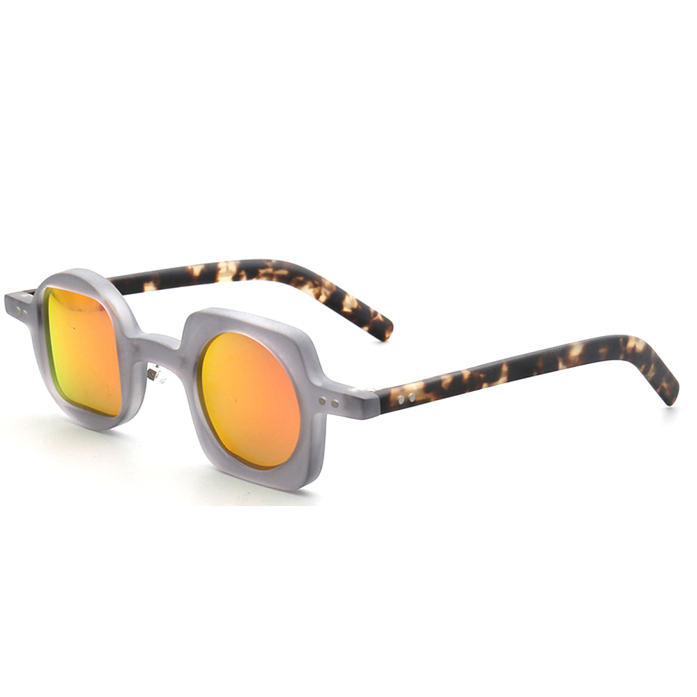 Scene | Mismatch Polarized Sunglasses w/ Tortoise Shell Pattern | Unique Retro Square & Circle Frames