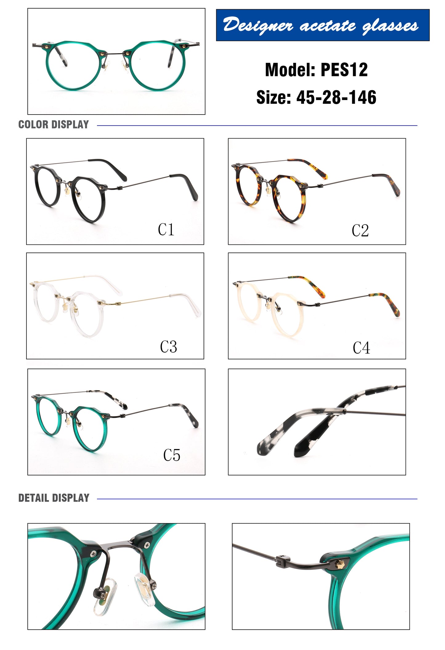 Noah | Vintage Round Womens Glasses Frames | Trendy Geometric Mens Eyewear