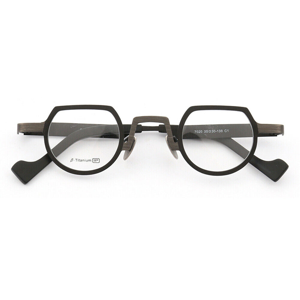 Bradford | Lightweight Shield Shaped Pure Titanium Eyeglasses | Unisex Glasses w/ Retro Design