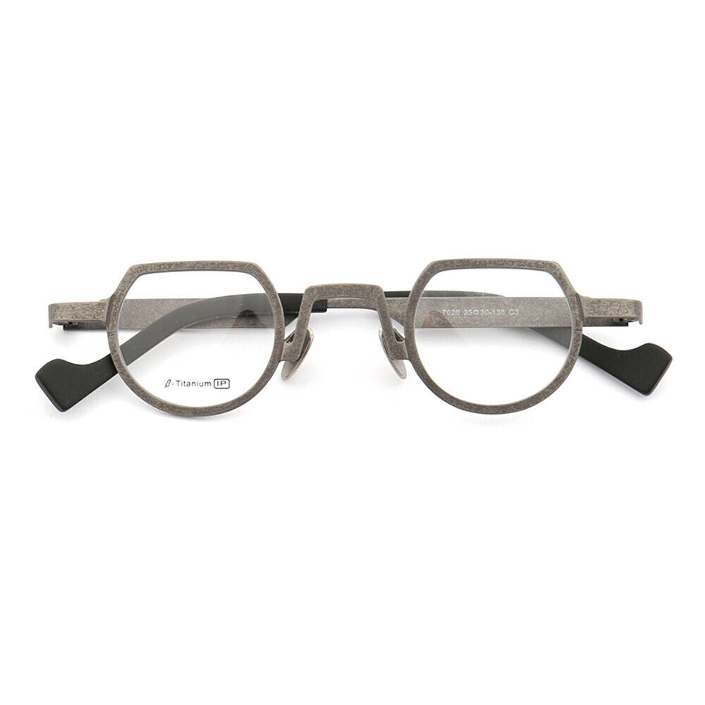 Bradford | Lightweight Shield Shaped Pure Titanium Eyeglasses | Unisex Glasses w/ Retro Design