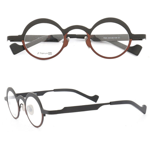 Voyage | Round Retro Titanium Glasses for Men | Two Tone Womens Trendy Eyeglass Frames Online