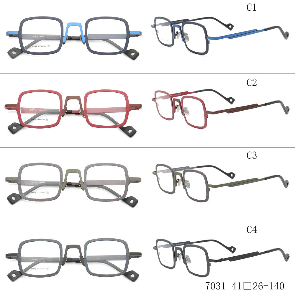 Rueben | Funky Square Full Rim Titanium Glasses Frames | Modern Two Toned Lightweight Eyeglasses Online
