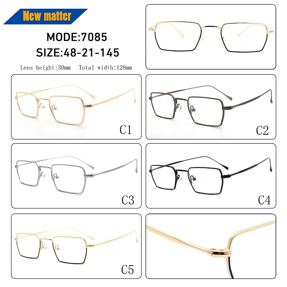 Henry | Mens Business Metal Glasses Frames | Classic Rectangle Eyewear Gold Spectacles