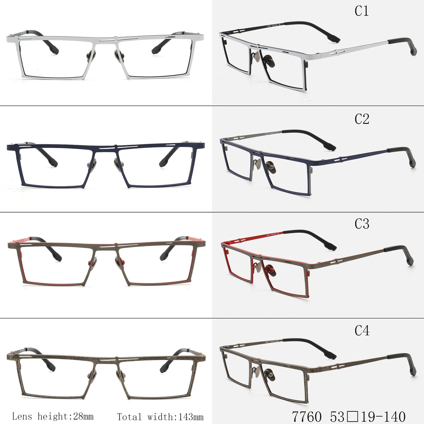 Ethan | Stylish Mens Rectangular Full Rim Eyeglasses | Modern Business Glasses Frames for Men