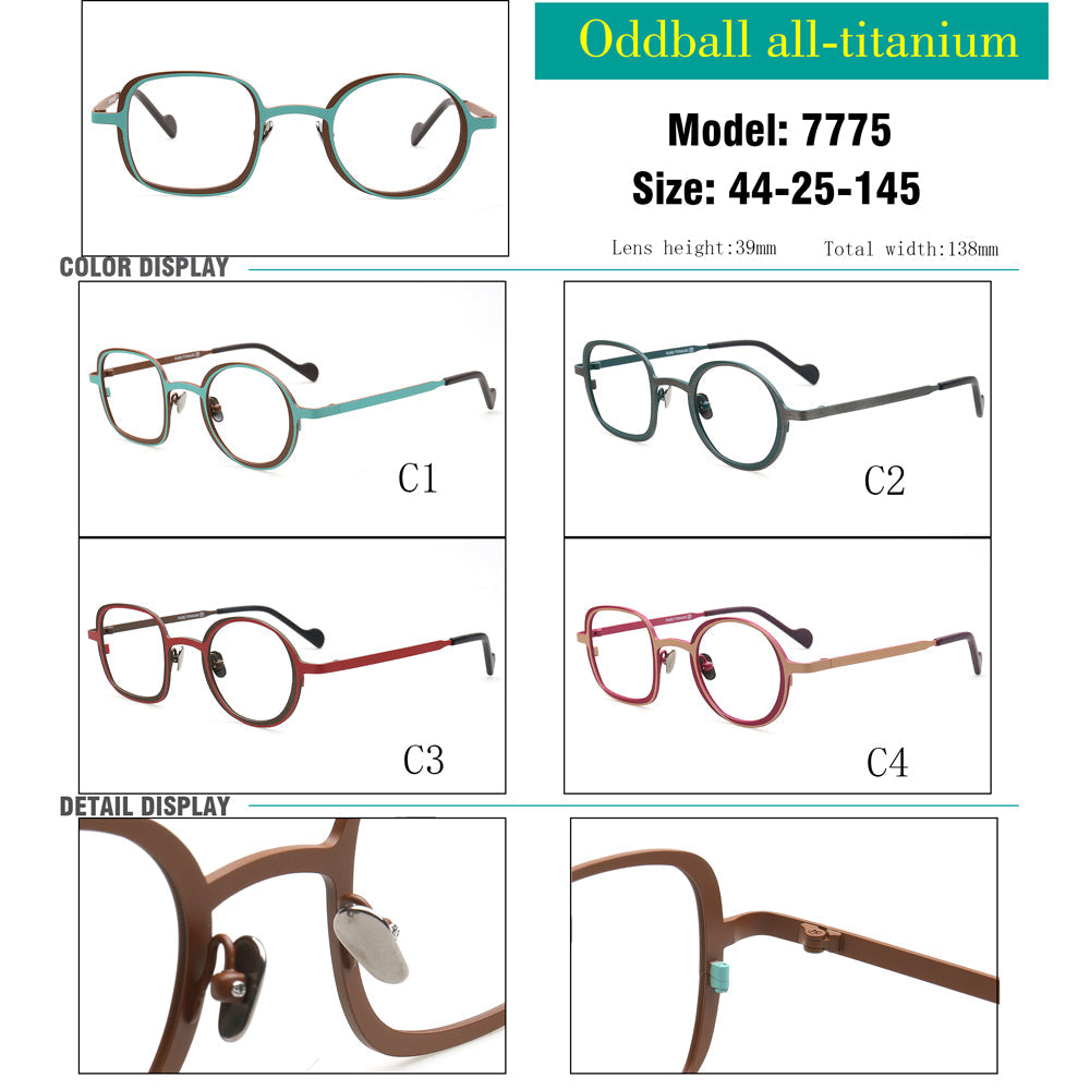Jordyn | Trendy Mens Mismatch Eyeglasses Frames Two Tone | Funky Retro Titanium Square Round Spectacles