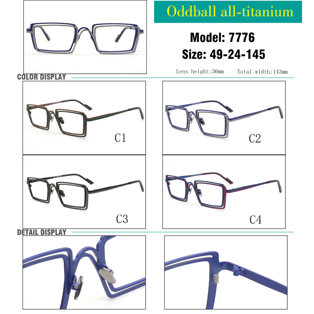 Jay | Double Rim Rectangular Eyeglasses For Men | Stylish Funky Square Glasses Frames