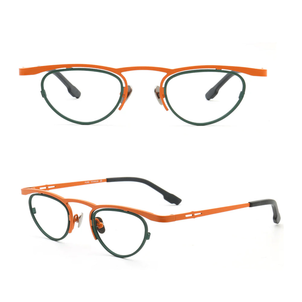 Bloom | Funky Unique Titanium Eyeglasses For Women | Glasses Frames w/ Multicolor Geometric Design