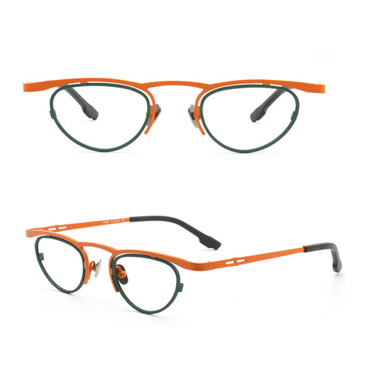Bloom | Funky Unique Titanium Eyeglasses For Women | Glasses Frames w/ Multicolor Geometric Design