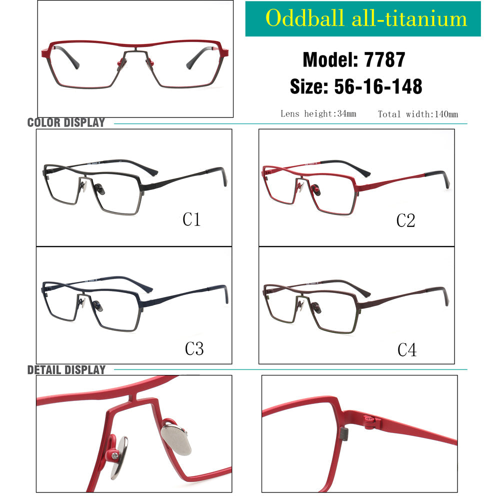 Jeffrey | 80s Titanium Pilot Eyeglasses Frames for Men | Modern Two Tone Square Vintage Glasses Frame