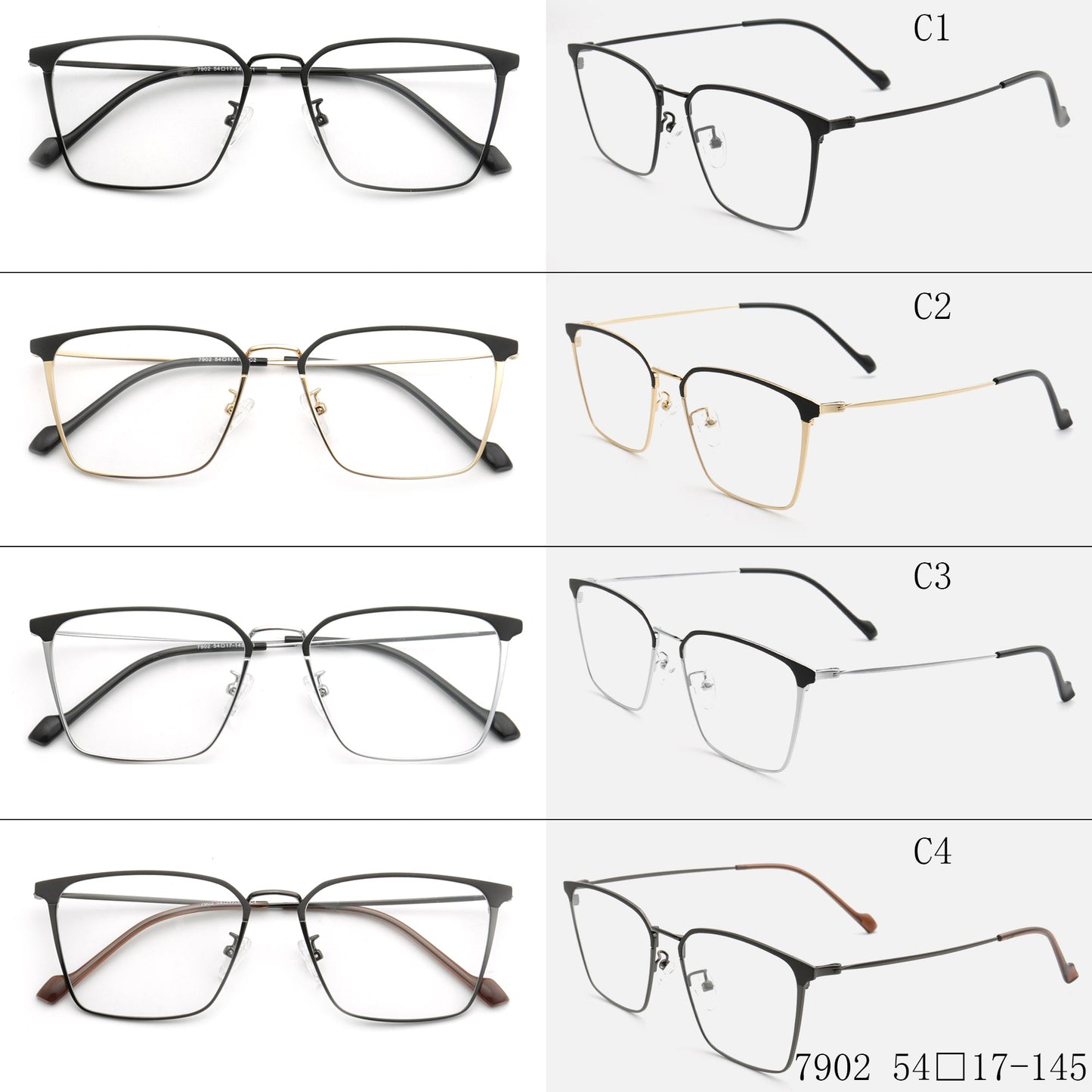 West | Modern Metal Full Rim Unisex Glasses | Thin Metal Frame w/ Business Design