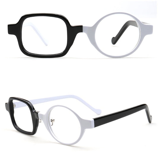 Archer | Stylish Men Mismatch Eyeglasses | Funky Vintage Square Round Glasses Frames Women