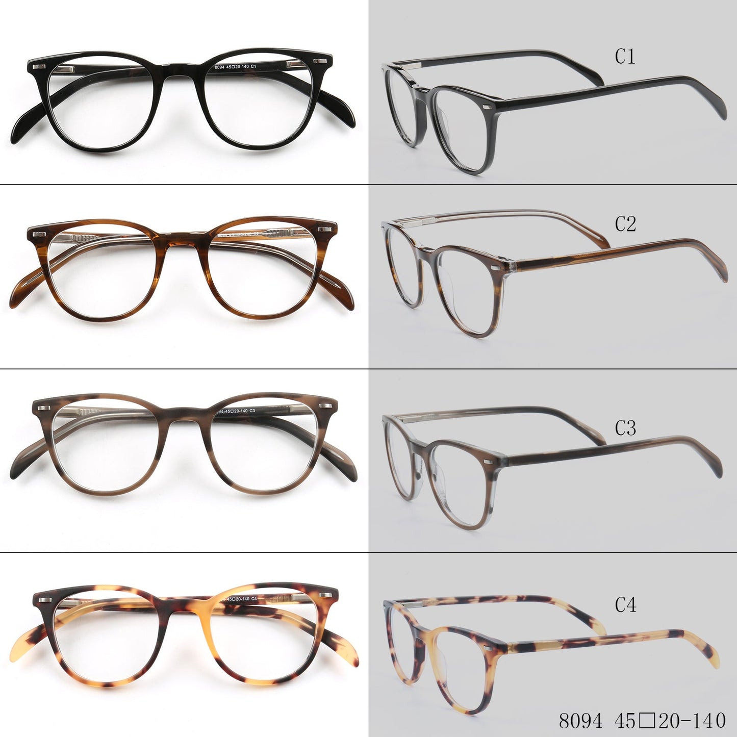 Lennox | Basic Round Acetate Eyewear Frames | Classic Full Rim Unisex Glasses