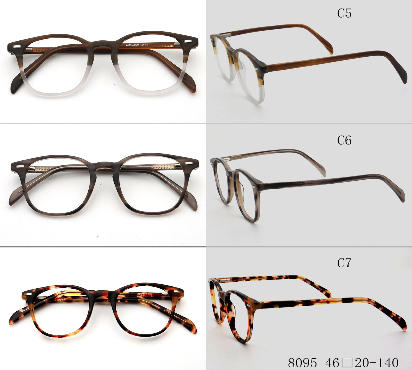 Stetson | Round Full Rim Two Tone Womens Square Eyewear | Retro Brown Mens Glasses Frames Online