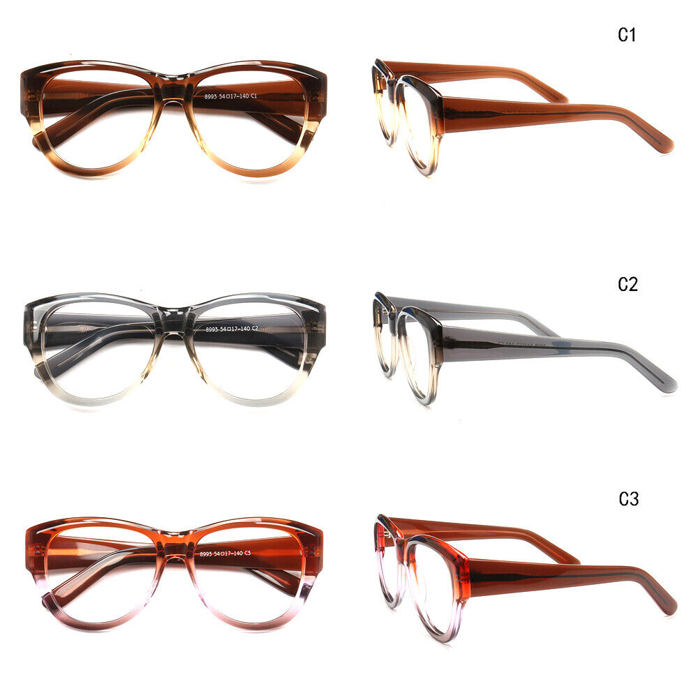 Teri | Round Gradient Glasses For Women | Colorful Full Rim Acetate Glasses