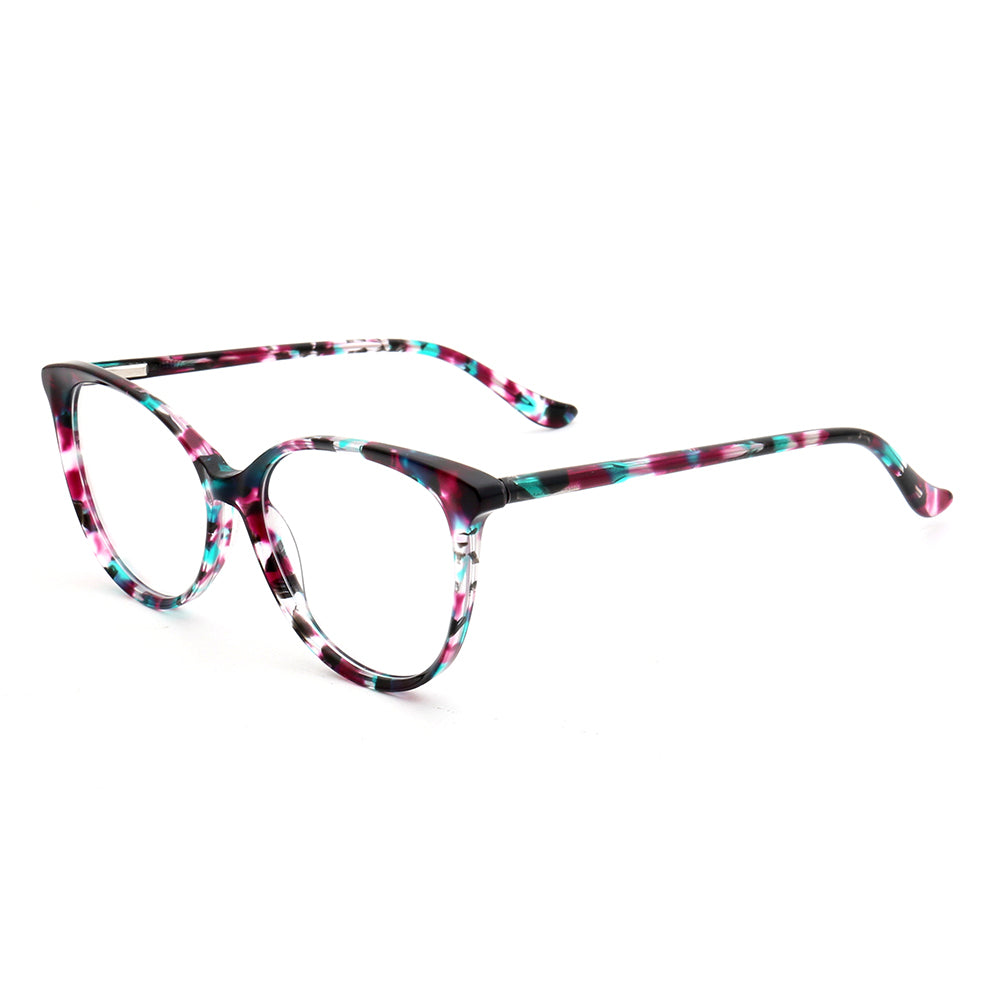 Hazel | Colorful Cat Eye Glasses For Women | Acetate Frame w/ Tortoise Shell Finish