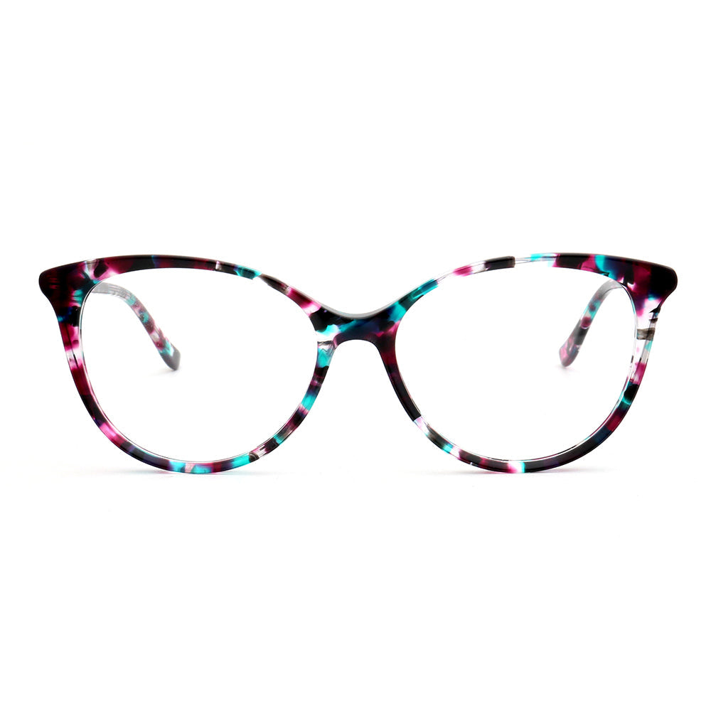 Hazel | Colorful Cat Eye Glasses For Women | Acetate Frame w/ Tortoise Shell Finish