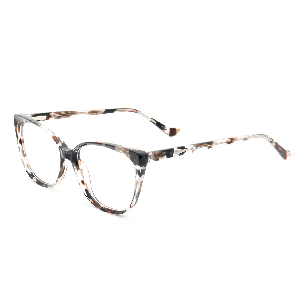 Amelia | Patterned Cat Eye Glasses For Women | Colorful Acetate Eyeglasses w/ Tortoise Shell Design