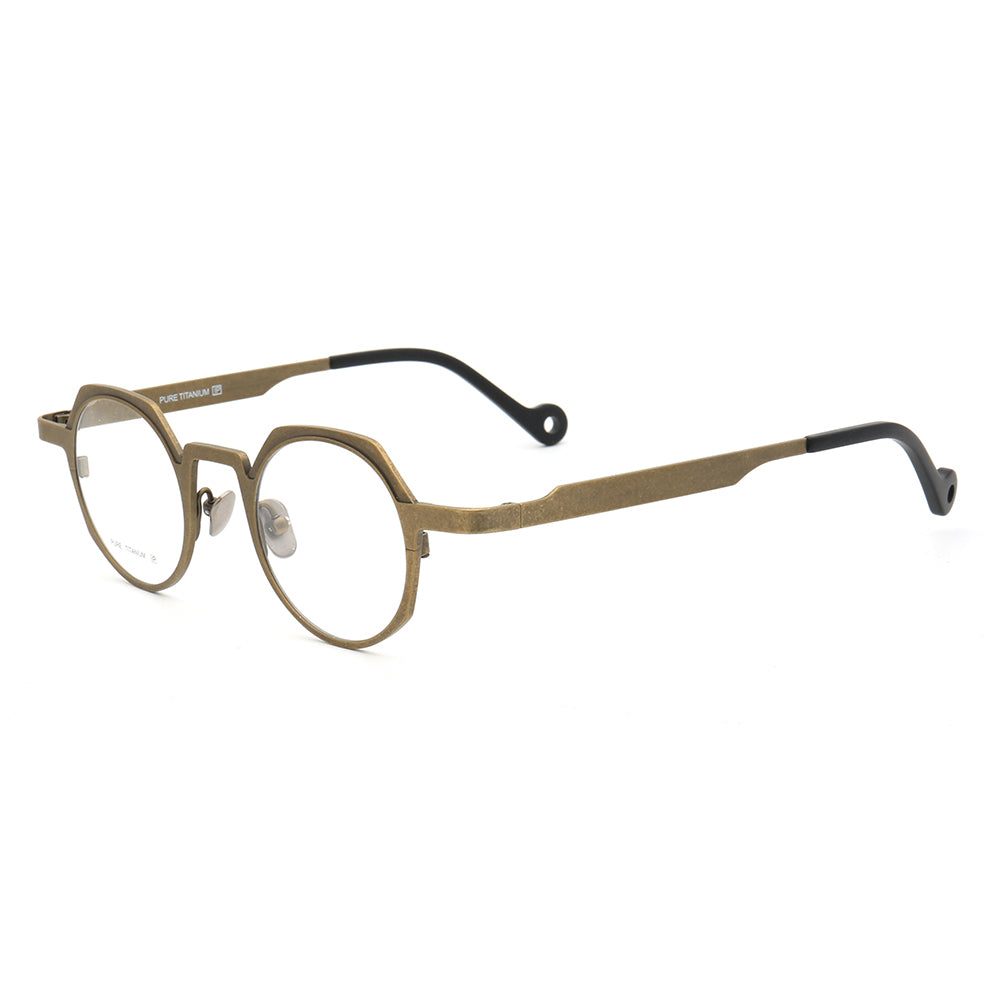Jayden | Vintage Round Pure Titanium Eyeglasses For Men & Women | Colorful Two Toned Finish