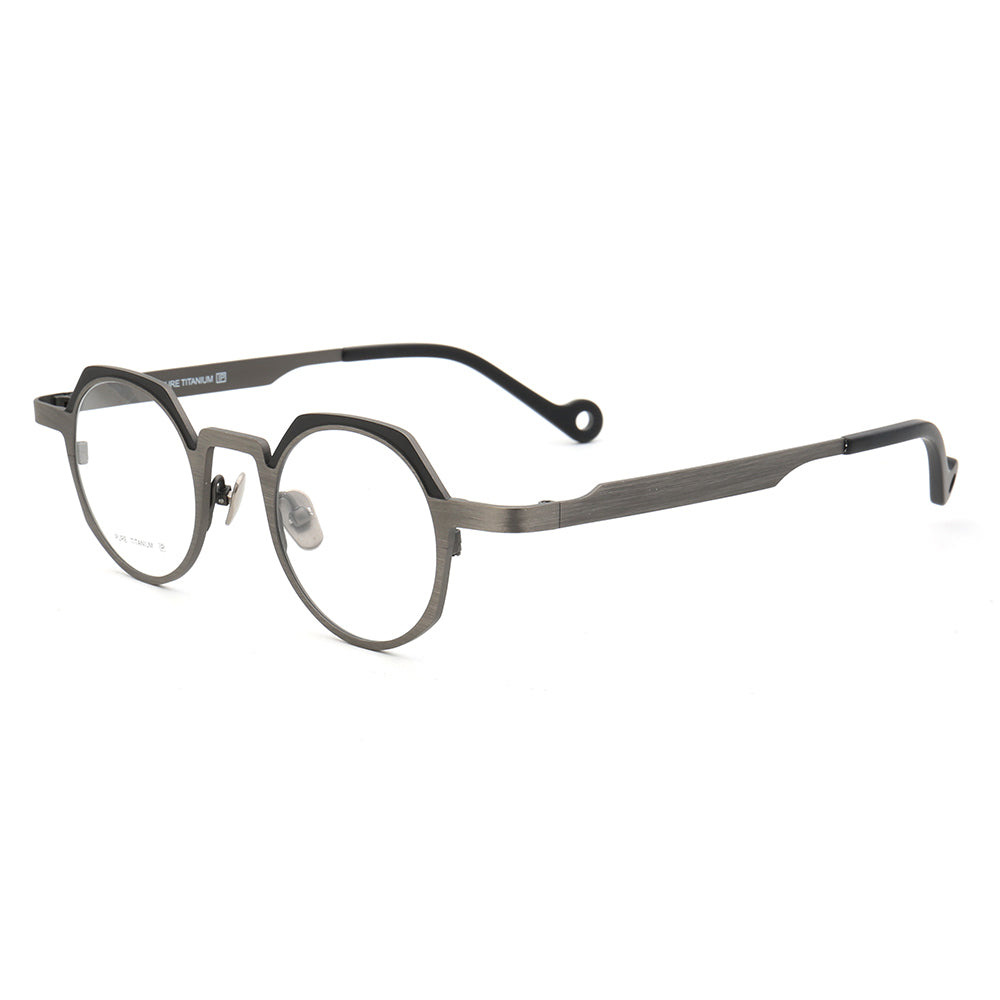 Jayden | Vintage Round Pure Titanium Eyeglasses For Men & Women | Colorful Two Toned Finish