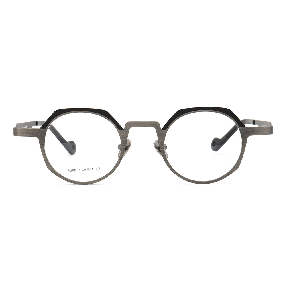 Jayden | Vintage Round Pure Titanium Eyeglasses For Men & Women | Colorful Two Toned Finish