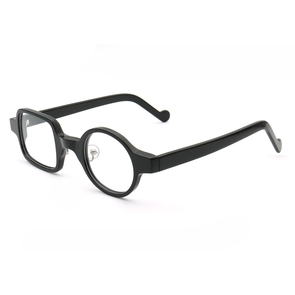 Distinct | Retro Mismatch Eyeglasses For Men & Women | Funky Round Square Frame w/ Tortoise Shell Finish