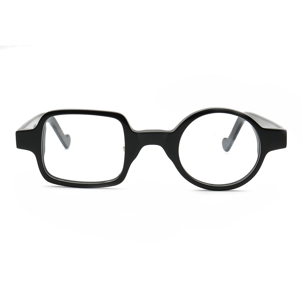 Distinct | Retro Mismatch Eyeglasses For Men & Women | Funky Round Square Frame w/ Tortoise Shell Finish