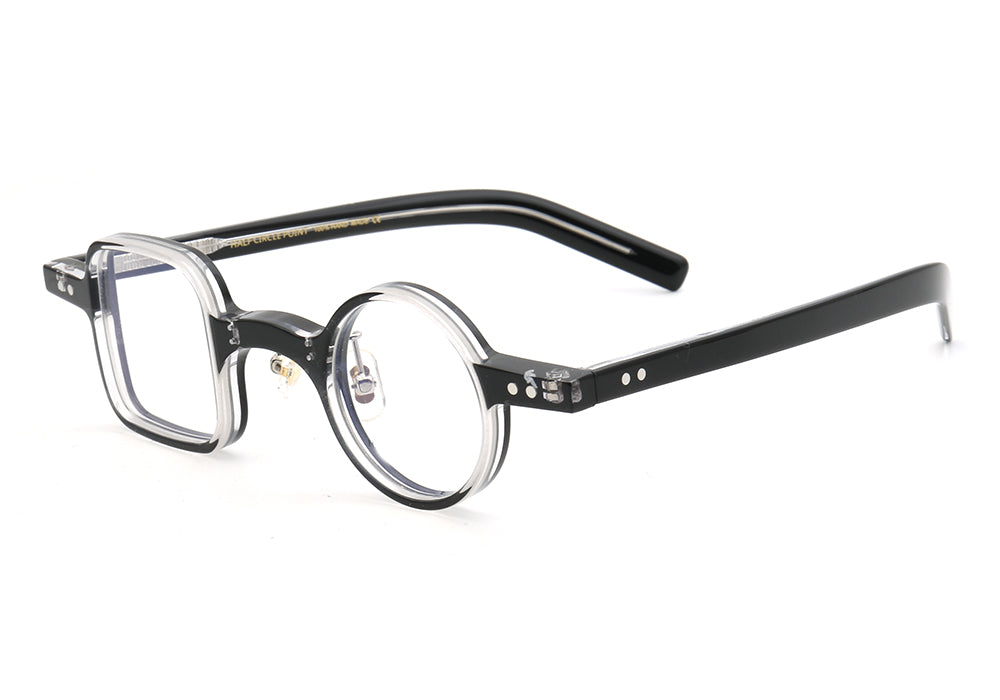 Sydney | Vintage Nerd Style Glasses w/ Mismatch Design | Funky Retro Acetate Design
