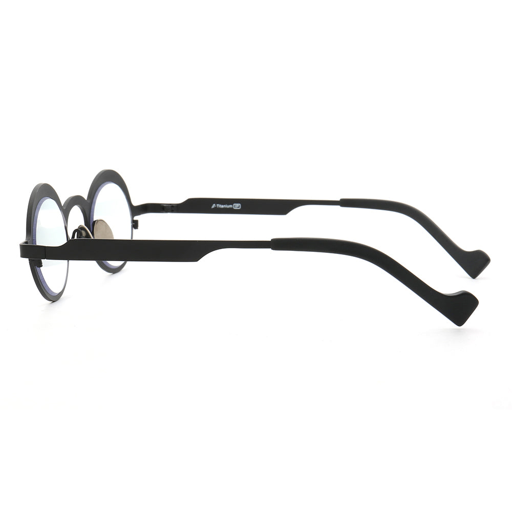 Voyage | Round Pure Titanium Polarized Sunglasses | Two Tone Retro Nerd Frame