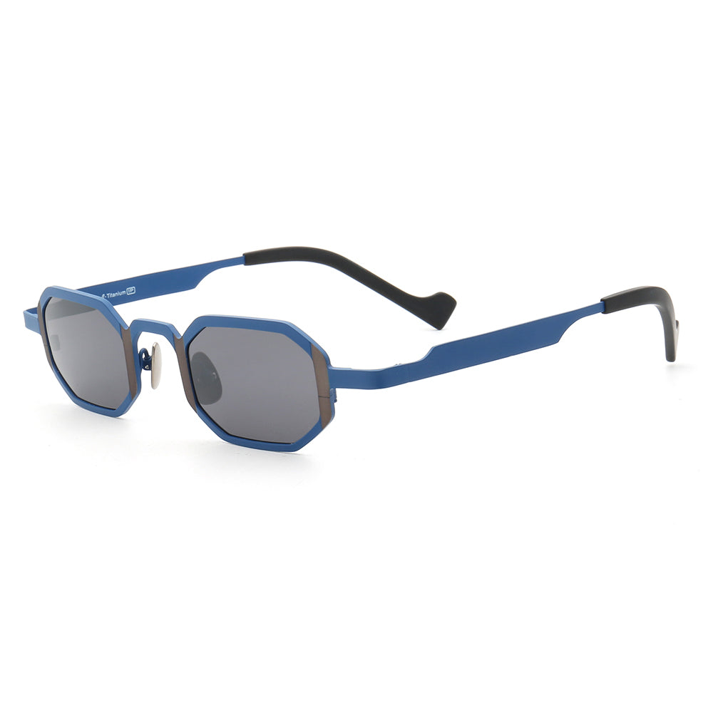 Felton | Rectangular Geometric Unisex Sunglasses | Lightweight Titanium Frame w/ Polarized Lenses