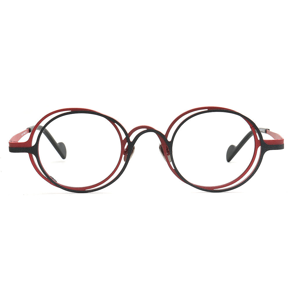 Slater | Round Womens Pure Titanium Eyeglasses Frames | Retro Mens Glasses Frames Two Tone