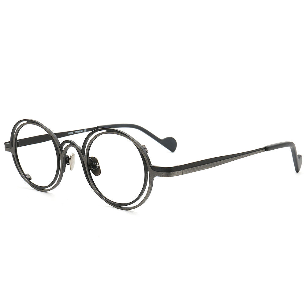 Slater | Round Womens Pure Titanium Eyeglasses Frames | Retro Mens Glasses Frames Two Tone