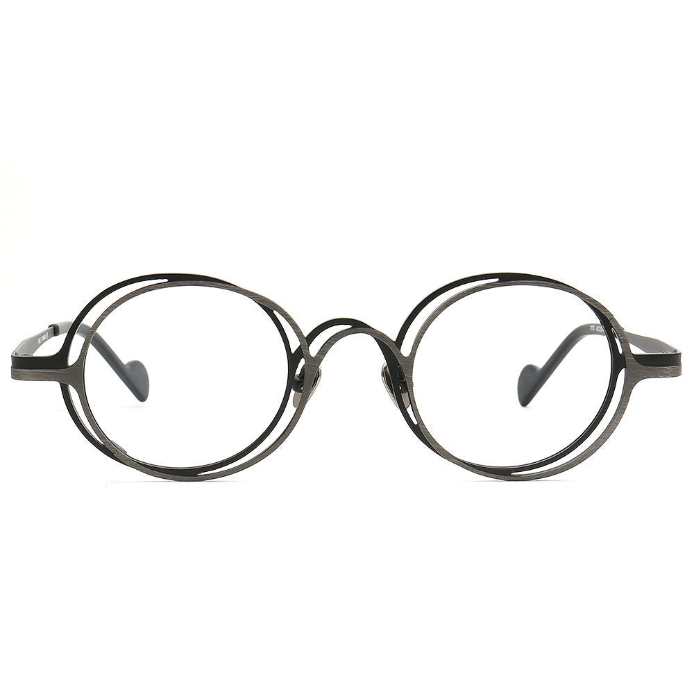 Slater | Round Womens Pure Titanium Eyeglasses Frames | Retro Mens Glasses Frames Two Tone