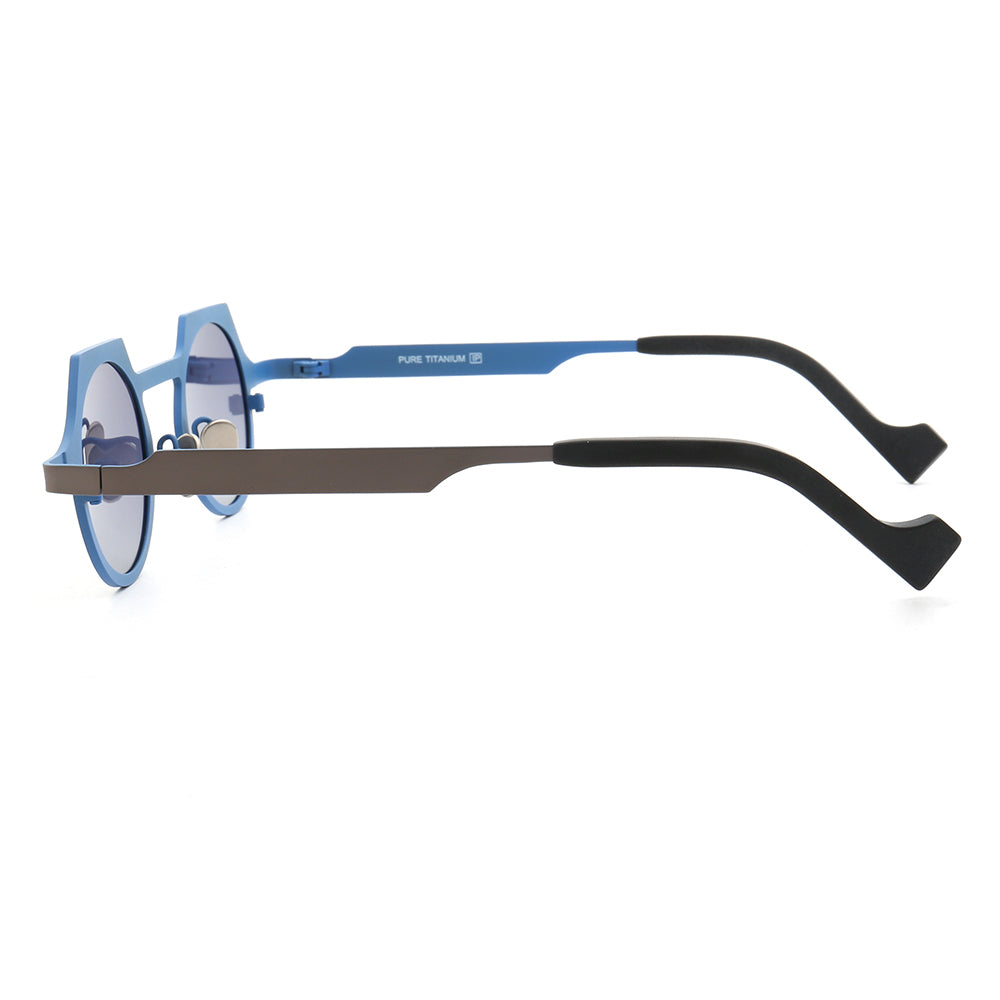 Aspect | Round Shield Shaped Polarized Sunglasses | Lightweight Multicolor Titanium Frame