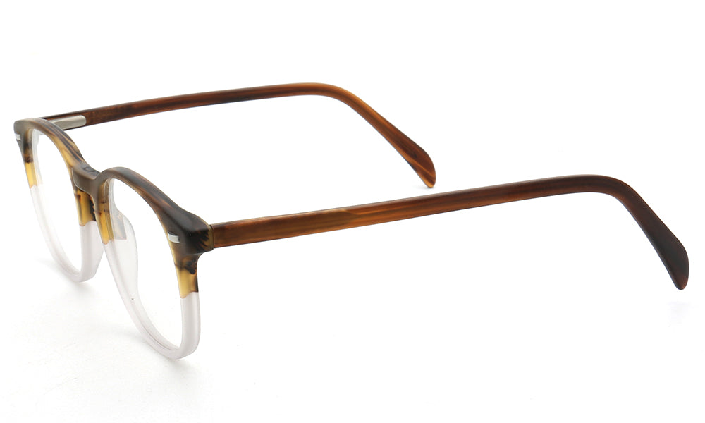 Stetson | Round Full Rim Two Tone Womens Square Eyewear | Retro Brown Mens Glasses Frames Online