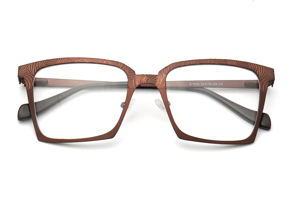 Aspen | Modern Square Stainless Steel Eyeglass Frames | Full Rim Durable Design