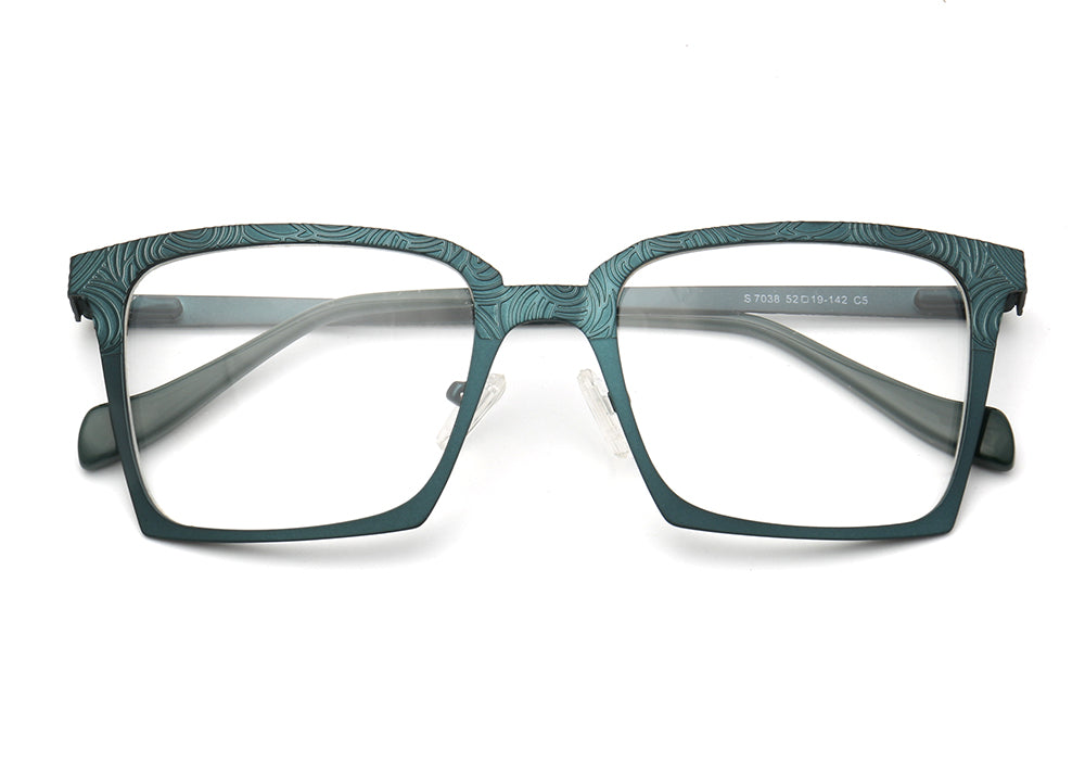 Aspen | Modern Square Stainless Steel Eyeglass Frames | Full Rim Durable Design
