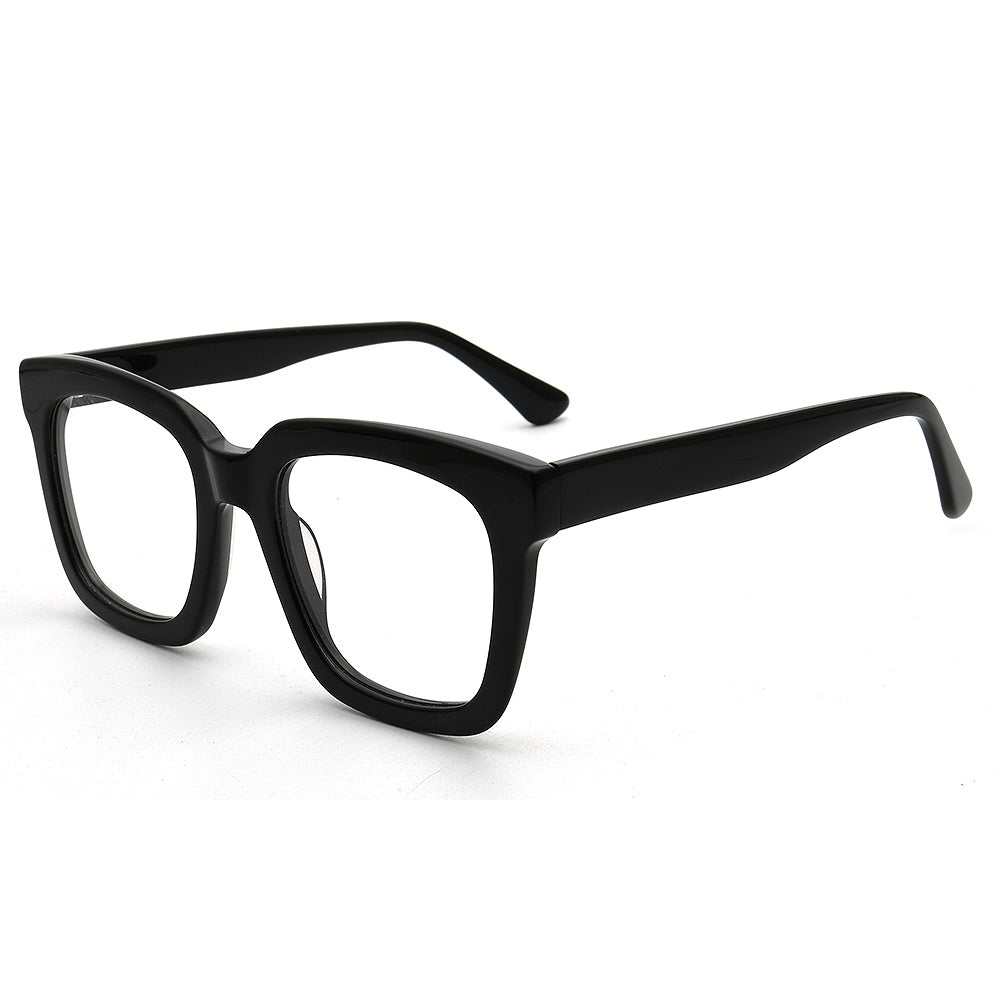 Jackie | Trendy Bulky Womens Square Optical Eyeglasses | Unisex Oversized Glasses Frame Transparent Green