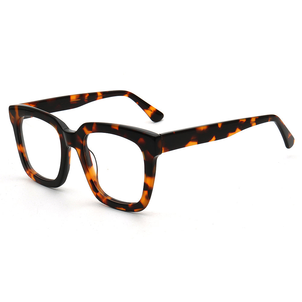 Jackie | Trendy Bulky Womens Square Optical Eyeglasses | Unisex Oversized Glasses Frame Transparent Green