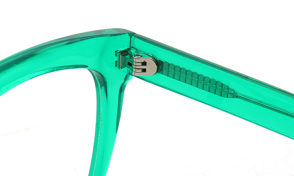 Jackie | Trendy Bulky Womens Square Optical Eyeglasses | Unisex Oversized Glasses Frame Transparent Green