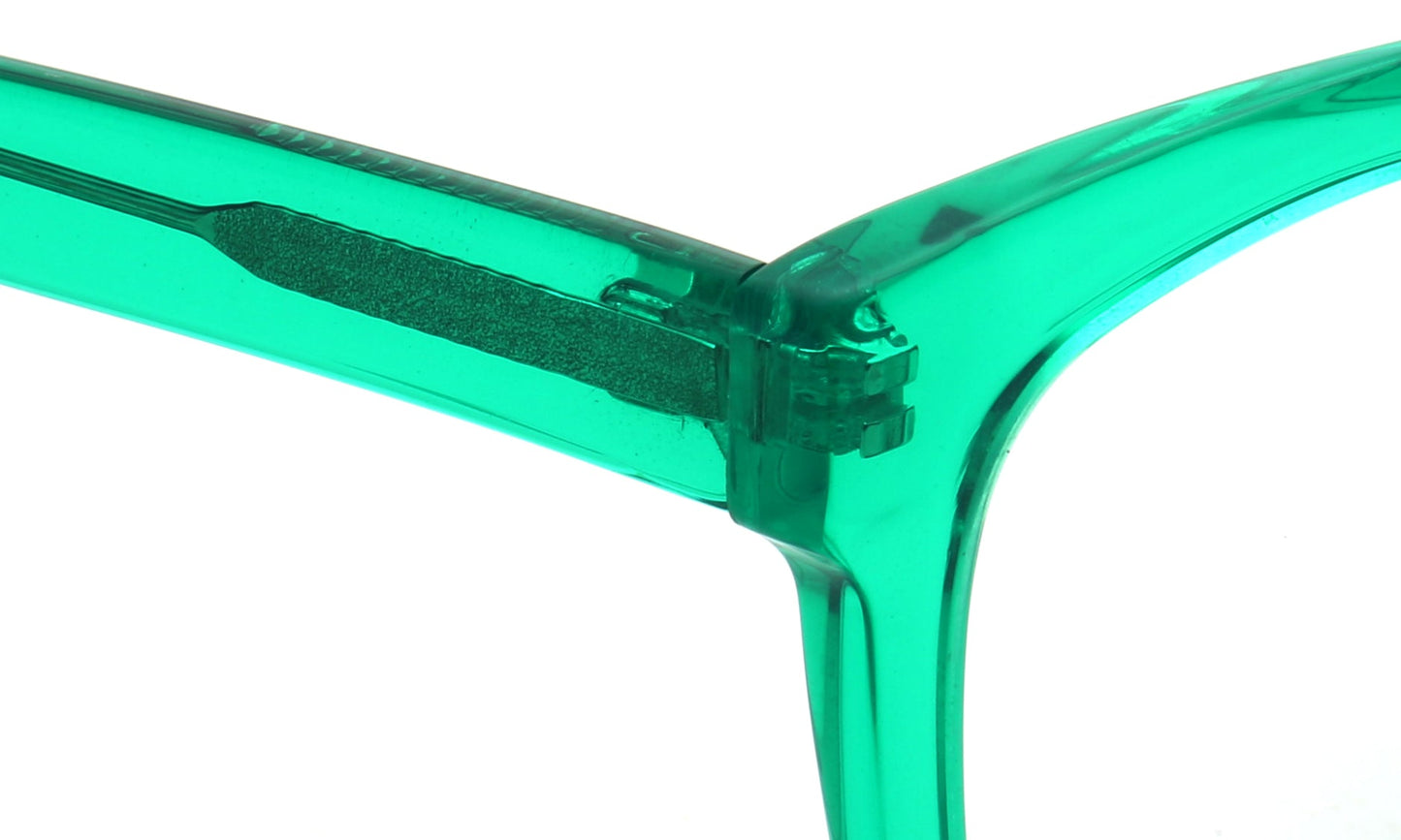 Jackie | Trendy Bulky Womens Square Optical Eyeglasses | Unisex Oversized Glasses Frame Transparent Green