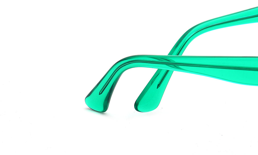 Jackie | Trendy Bulky Womens Square Optical Eyeglasses | Unisex Oversized Glasses Frame Transparent Green
