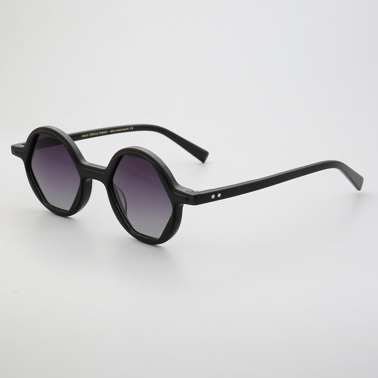 Mosley | Polarized Hexagon Shaped Sunglasses | Unisex Acetate Frame w/ Geometric Design