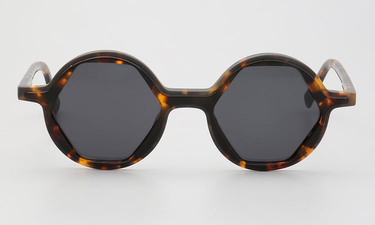 Mosley | Polarized Hexagon Shaped Sunglasses | Unisex Acetate Frame w/ Geometric Design