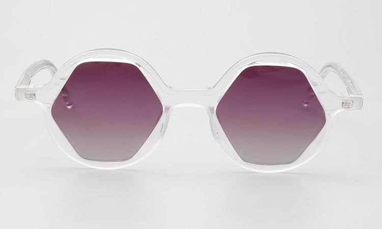 Mosley | Polarized Hexagon Shaped Sunglasses | Unisex Acetate Frame w/ Geometric Design