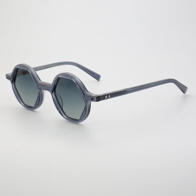 Mosley | Polarized Hexagon Shaped Sunglasses | Unisex Acetate Frame w/ Geometric Design