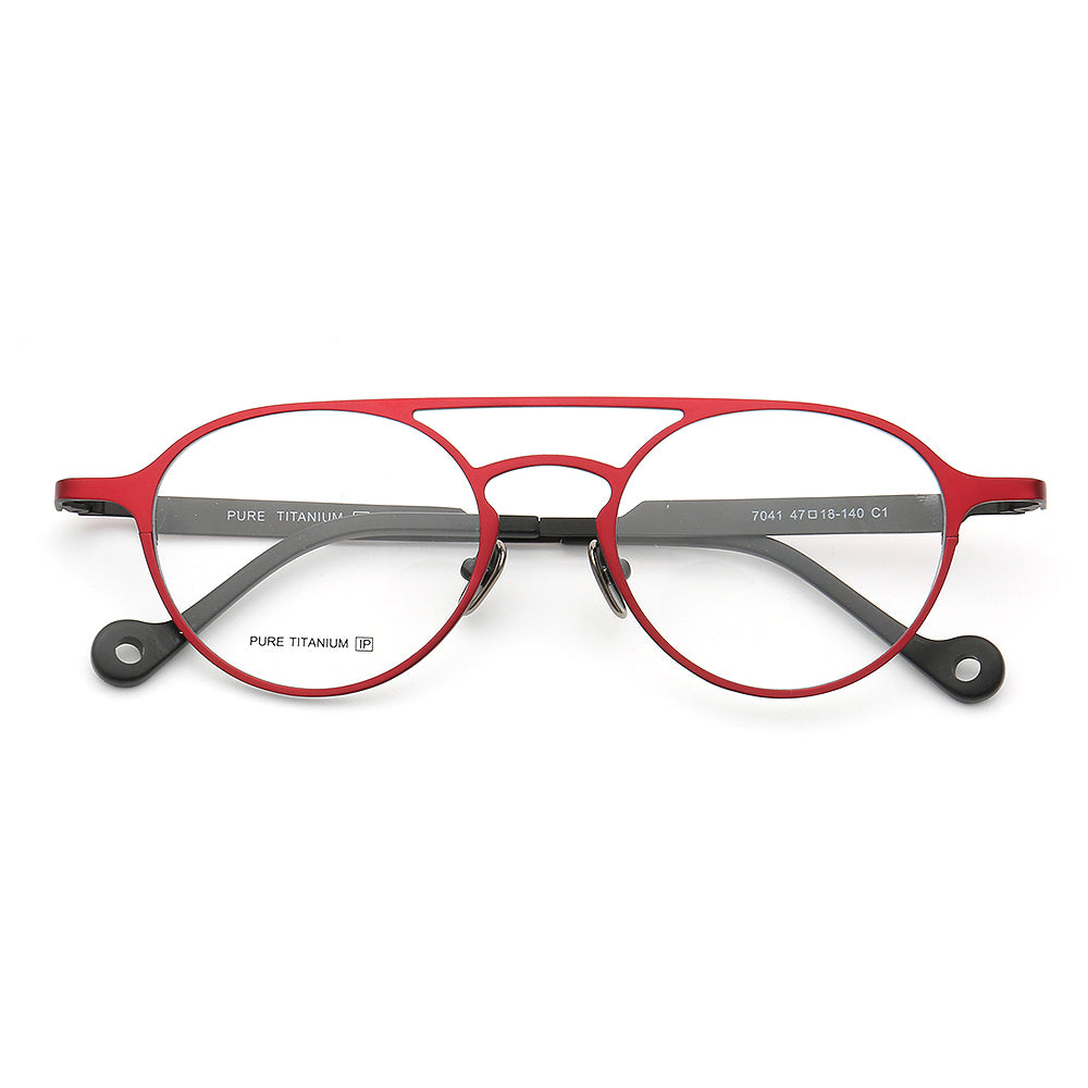 Jacques | Thin Light Round Titanium Eyeglasses |  Double Bridge Womens Modern Eyewear Frames Online