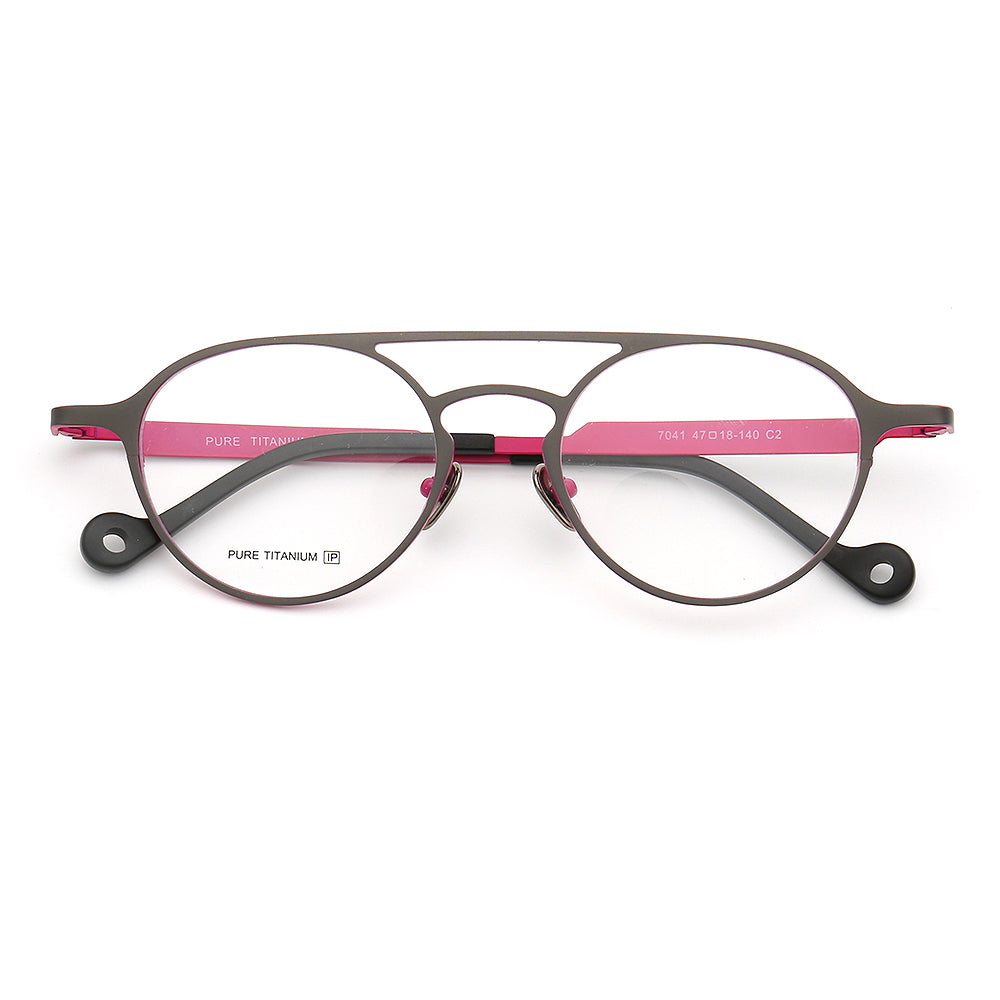 Jacques | Thin Light Round Titanium Eyeglasses |  Double Bridge Womens Modern Eyewear Frames Online