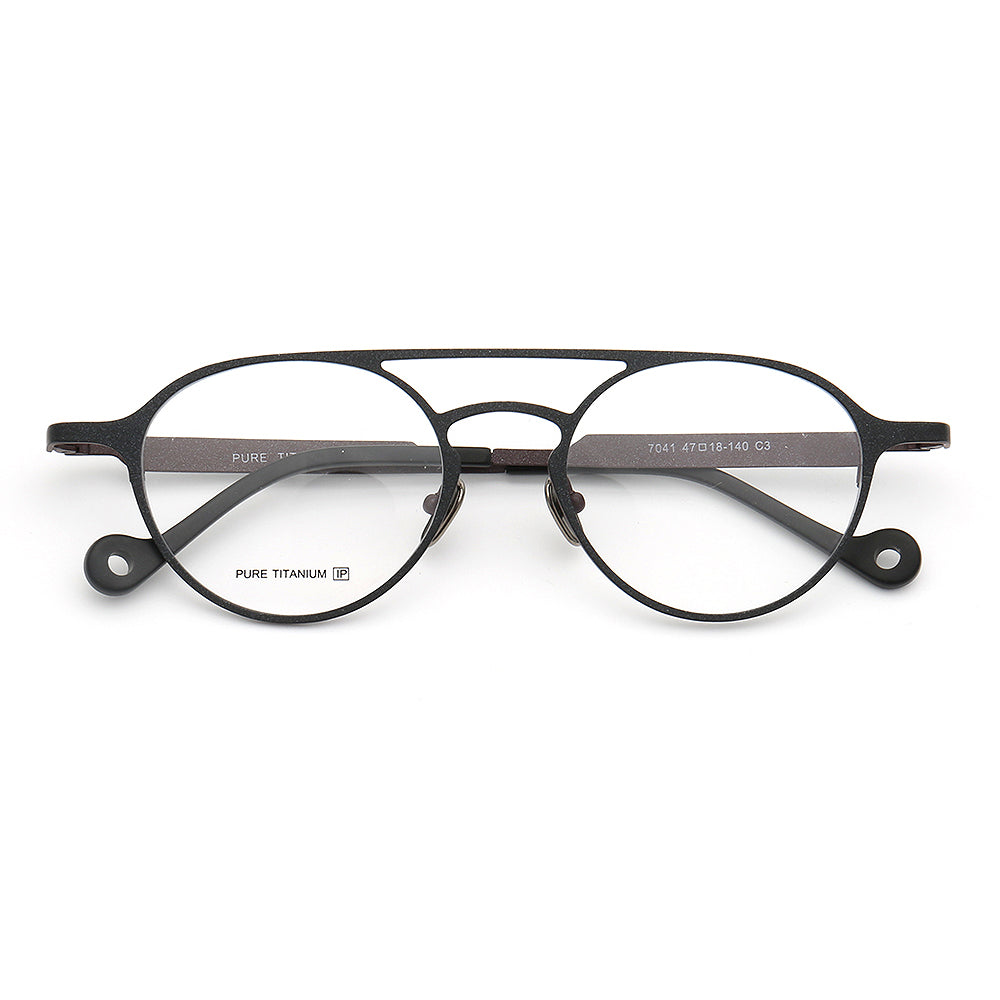 Jacques | Thin Light Round Titanium Eyeglasses |  Double Bridge Womens Modern Eyewear Frames Online